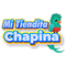 Mi Tiendita Chapina logo — A cartoon-style logo reading 'Mi Tiendita Chapina' in bold blue letters with white and yellow outlines, plus a green-turquoise-and-red Resplendent Quetzal on the right, shown on a plain white background.